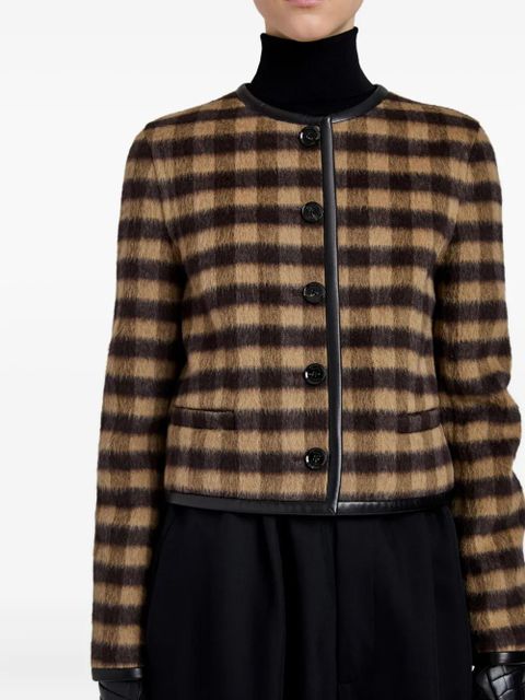 Proenza Schouler checked cropped jacket - Brown