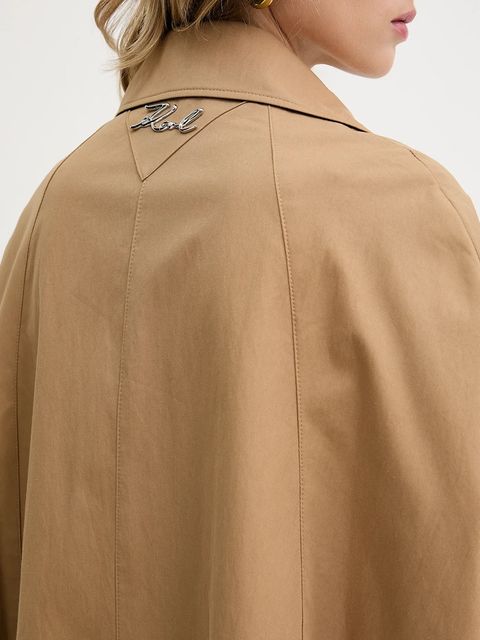 Karl Lagerfeld płaszcz damski kolor zielony przejściowy A3W15014