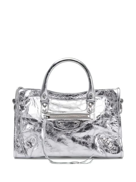 Balenciaga Le City metallic leather tote bag - Silver - zdjęcie produktu nr 1