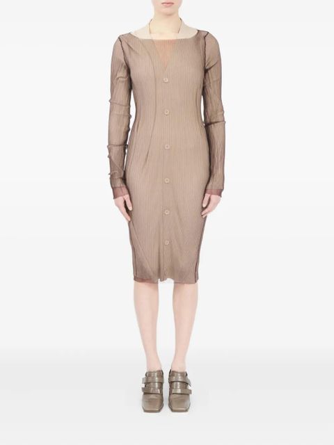 MM6 Maison Margiela ribbed buttoned cardigan dress - Neutrals