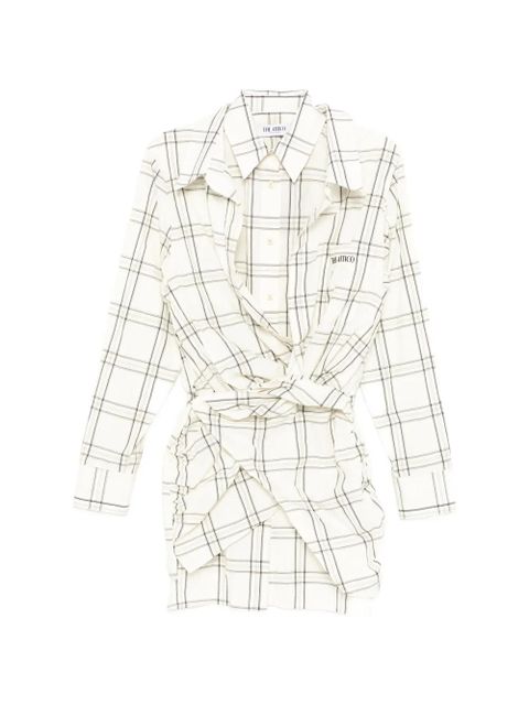 The Attico plaid mini dress - Neutrals - zdjęcie produktu nr 1