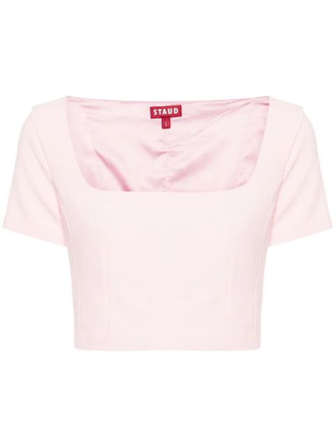 STAUD Anya square-neck crop blouse - Pink - zdjęcie produktu nr 1