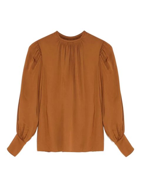 Yves Salomon button-embellishment blouse - Brown - zdjęcie produktu nr 1