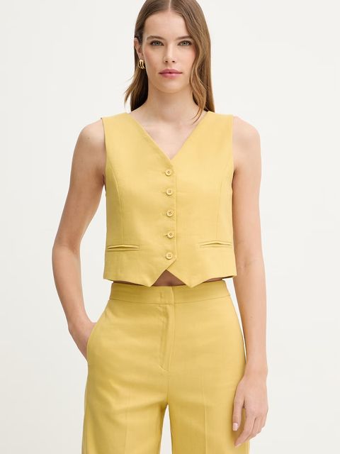 iBlues kamizelka jednorzędowa damska z dodatkiem lnu GABARRA - zdjęcie produktu nr 2