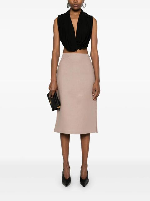 FENDI linen midi skirt - Brown - zdjęcie produktu nr 2