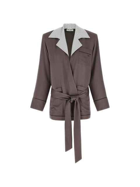 The Attico houndstooth striped blazer - Brown - zdjęcie produktu nr 1