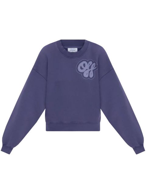 Off-White logo-print cotton sweatshirt - Purple - zdjęcie produktu nr 1