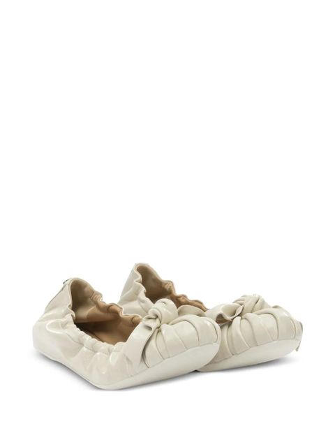 Ferragamo bow-detail ruched ballet flats - Neutrals - zdjęcie produktu nr 2