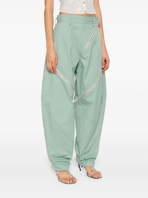 The Attico zip-detail trousers - Green