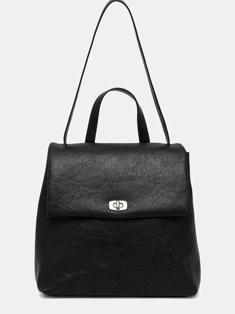 Answear.LAB plecak skórzany damski kolor czarny mały gładki - zdjęcie produktu nr 1