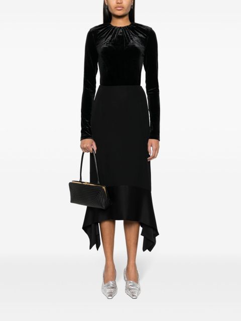 TOTEME gathered-neck velvet top - Black