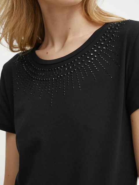 Liu Jo t-shirt damski kolor czarny TA5214 JS003
