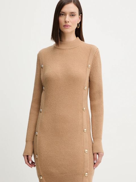 Morgan sukienka kolor beżowy mini prosta RMCOOL - zdjęcie produktu nr 1