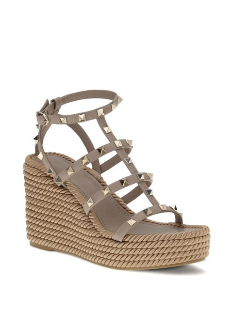 Valentino Garavani Rockstud wedge sandals - Neutrals - zdjęcie produktu nr 2