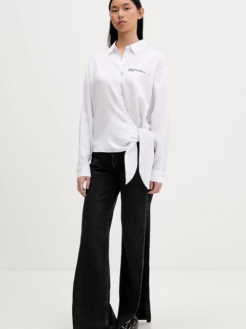 Karl Lagerfeld Jeans koszula damska kolor biały relaxed z kołnierzykiem klasycznym B1W11026 - zdjęcie produktu nr 2