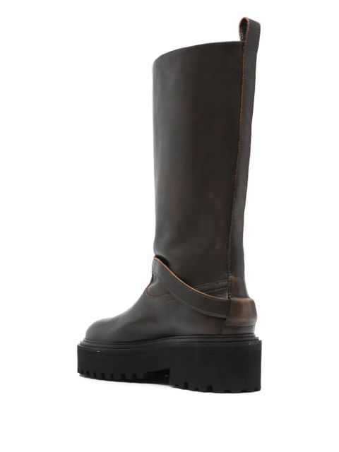 Maje buckle-strap platform boots - Brown - zdjęcie produktu nr 2