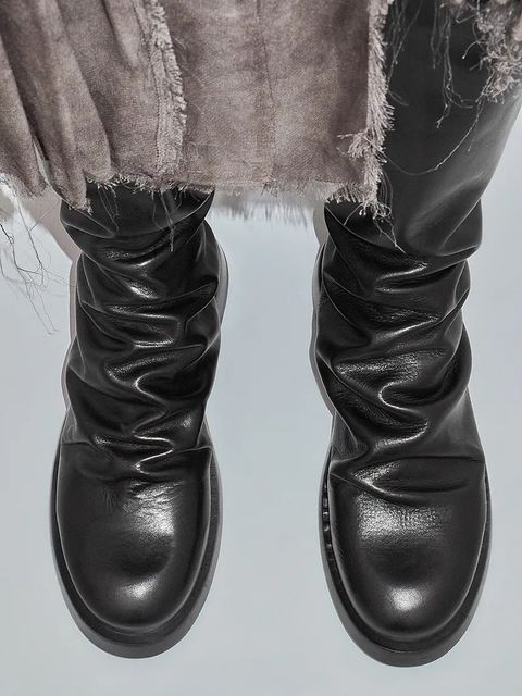 Miista kozaki skórzane Ebba damskie kolor czarny na płaskim obcasie MI_5599