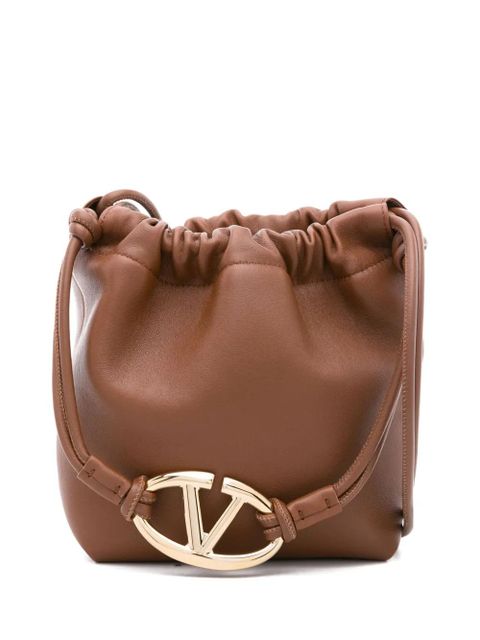 Valentino Garavani mini VLogo Pouf bucket bag - Brown