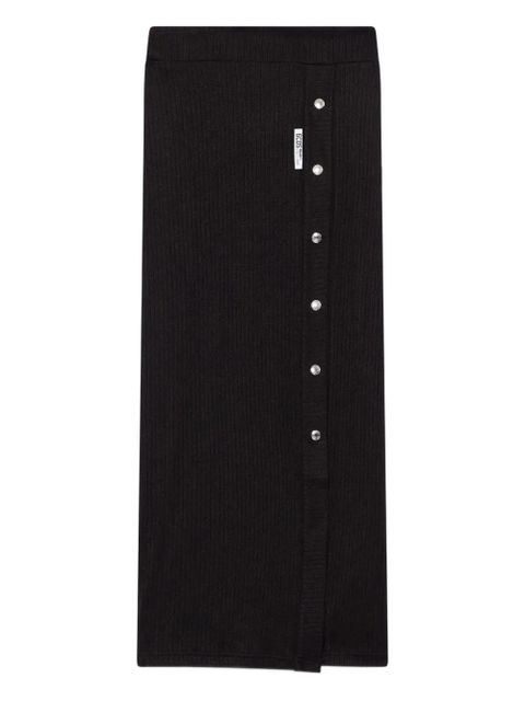 GCDS button ribbed midi skirt - Black - zdjęcie produktu nr 1