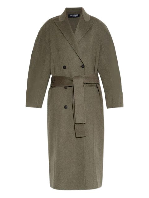 Jacquemus Curved Jacket for Men belted coat - Green - zdjęcie produktu nr 1