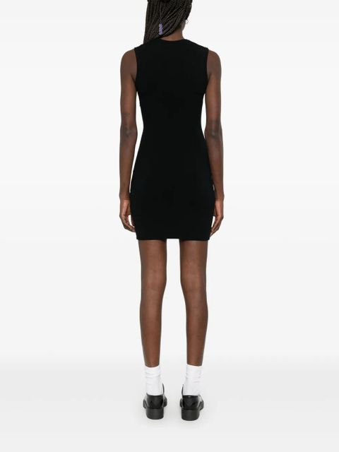 Marine Serre Crescent Moon-detail mini dress - Black