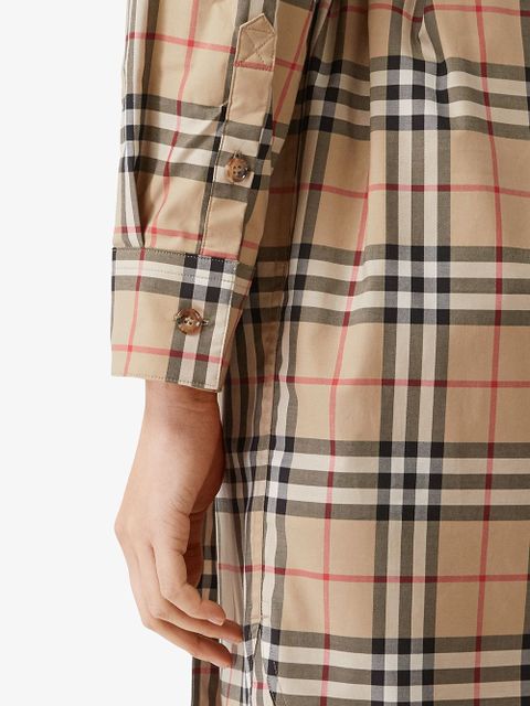 Burberry Vintage check tie-waist shirt dress - Brown