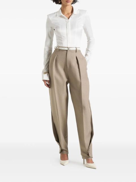 Manière De Voir Louise wide-shoulder satin shirt bodysuit - White - zdjęcie produktu nr 2