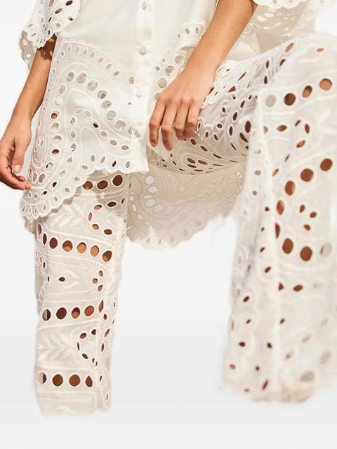 Charo Ruiz Ibiza Stern openwork-design trousers - White