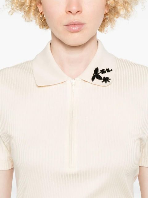 Moncler beaded polo top - Neutrals - zdjęcie produktu nr 2