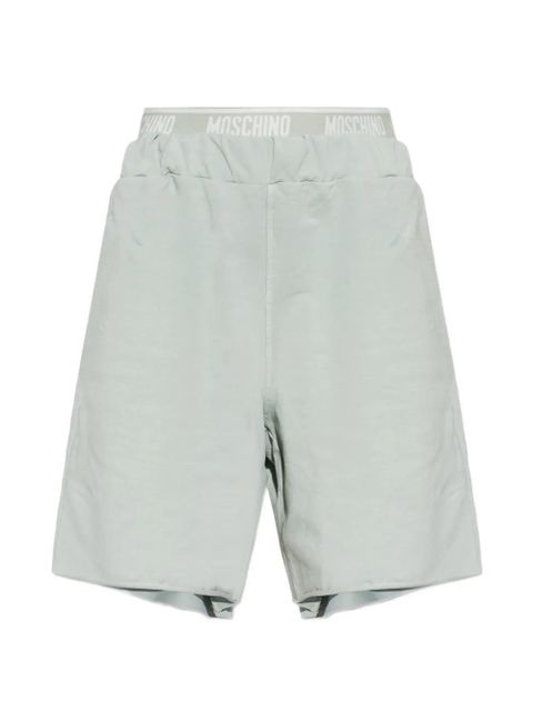 Moschino logo-waistband shorts - Green