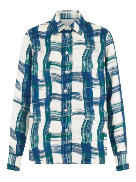 Ferragamo plaid silk shirt - Blue - zdjęcie produktu nr 1
