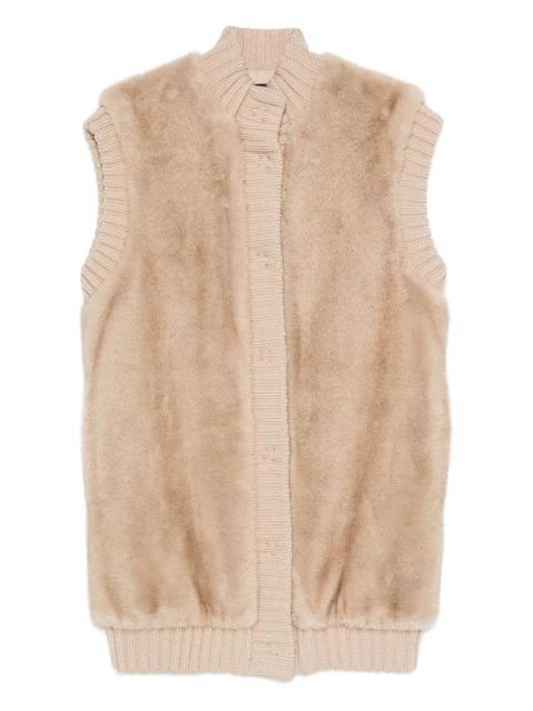 PINKO faux-fur knitted gilet - Neutrals - zdjęcie produktu nr 1
