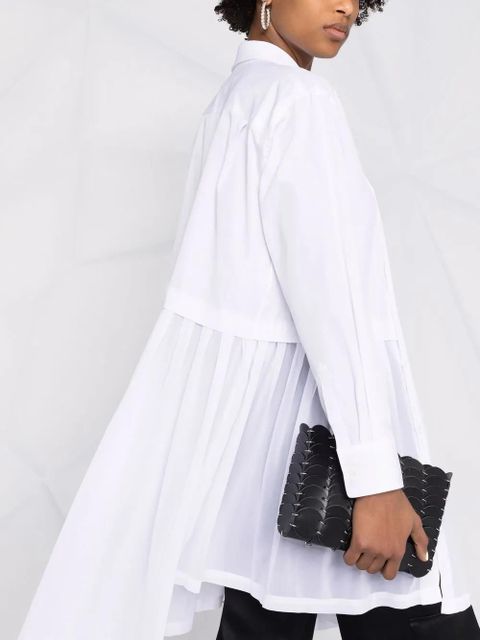 Comme Des Garçons asymmetric pleated shirt - White