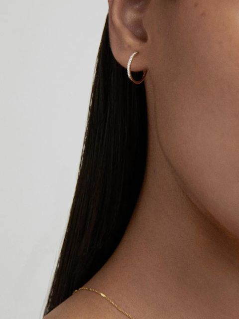 Monica Vinader 14kt yellow gold diamond hoop earrings