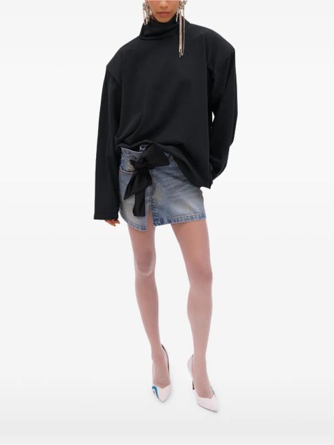 AREA roll-neck drop-shoulder top - Black