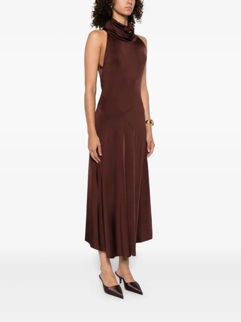 Victoria Beckham high-neck dress - Brown