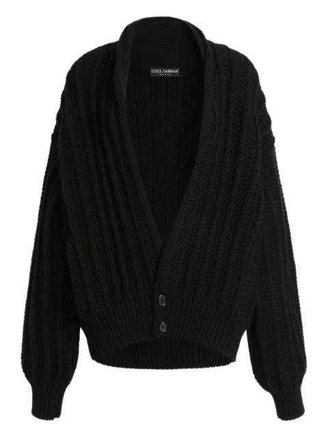 Dolce & Gabbana ribbed-knit long-sleeve cardigan - Black - zdjęcie produktu nr 1