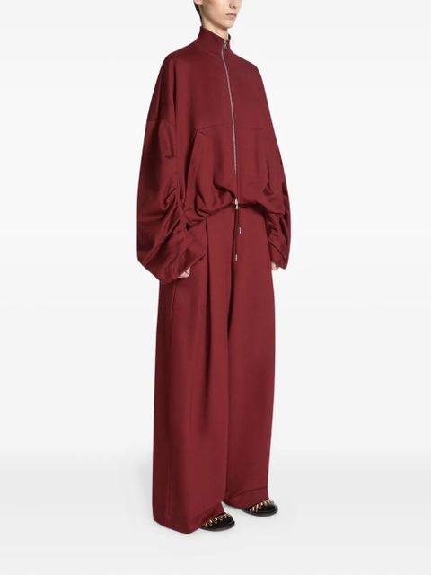 DRIES VAN NOTEN pleated drawstring track pants - Red - zdjęcie produktu nr 2