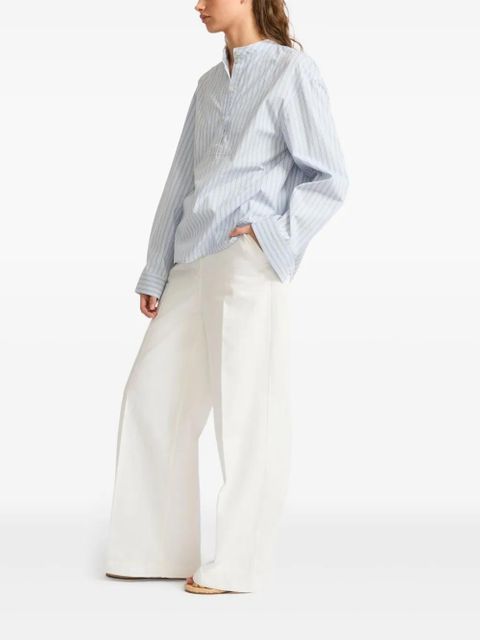 Yves Salomon striped cotton poplin blouse - Blue - zdjęcie produktu nr 2