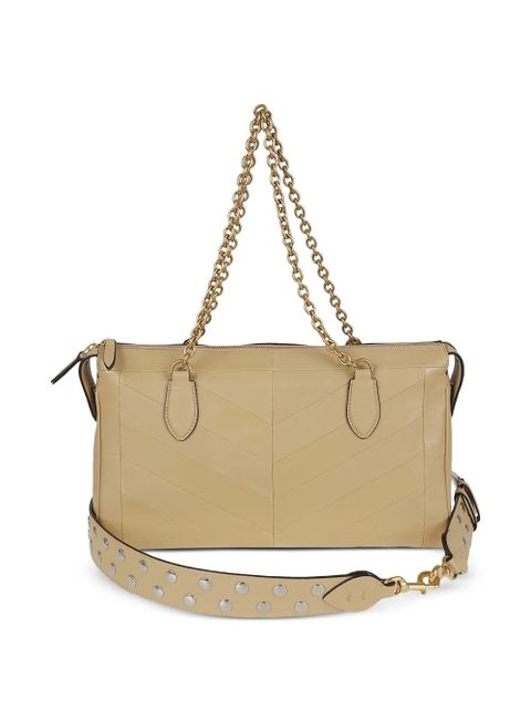 Valentino Garavani Valentino Garavani Panthea Shoulder Bag In Nappa Leather With Chevron Pattern - Neutrals