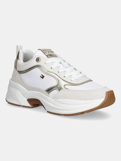 Tommy Hilfiger sneakersy skórzane TH CHUNKY RUNNER METALLIC damskie kolor beżowy FW0FW09204 - zdjęcie produktu nr 1