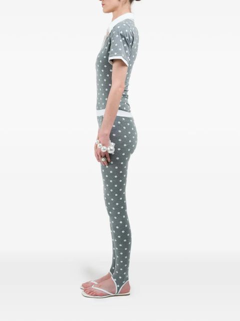 Rowen Rose polka-dots short-sleeves polo - Grey