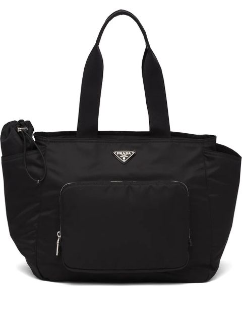 Prada enamel logo plaque diaper bag - Black - zdjęcie produktu nr 1