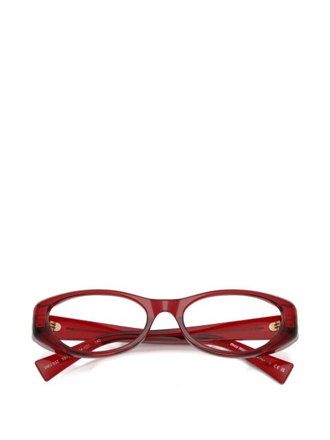 Miu Miu Eyewear oval frame glasses - Red