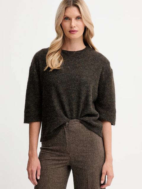 Sessun sweter z dodatkiem alpaki damski kolor brązowy 25109014 - zdjęcie produktu nr 1