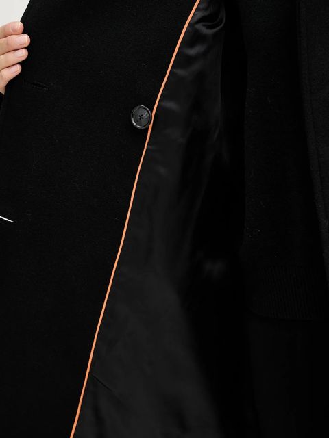 BOSS Orange płaszcz z dodatkiem wełny kolor czarny 50548650