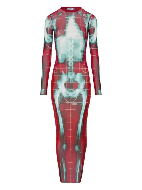 Jean Paul Gaultier Squeletor mesh long dress - Red - zdjęcie produktu nr 1