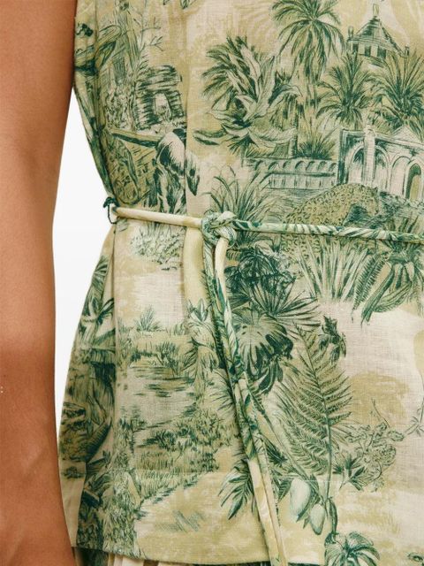 ALEMAIS Sara print tiered midi dress - Neutrals