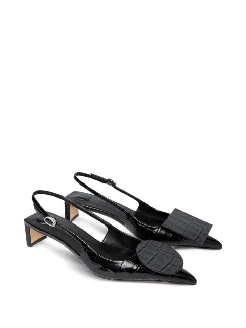 Jacquemus 40mm Duelo crocodile-effect pumps - Black - zdjęcie produktu nr 2