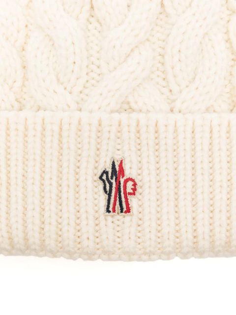 Moncler Grenoble cable-knit beanie hat - White - zdjęcie produktu nr 2